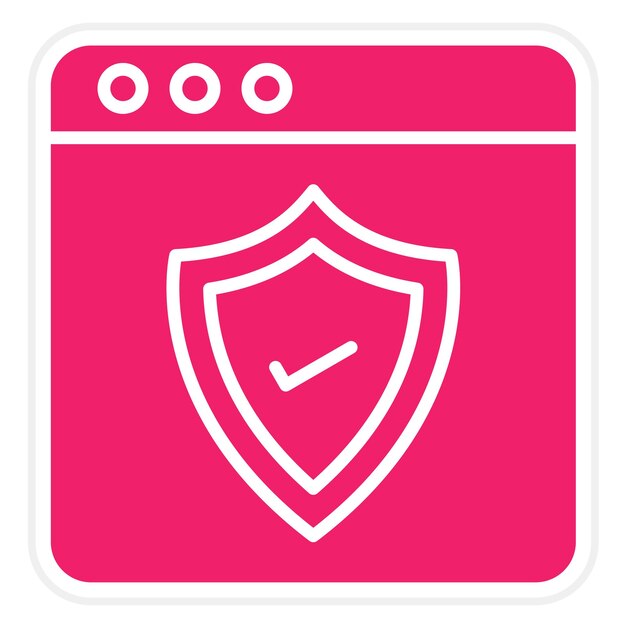Estilo de icono de protección web de diseño vectorial