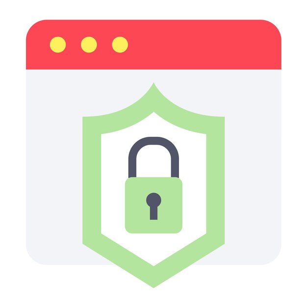 Estilo de icono de protección web de diseño vectorial