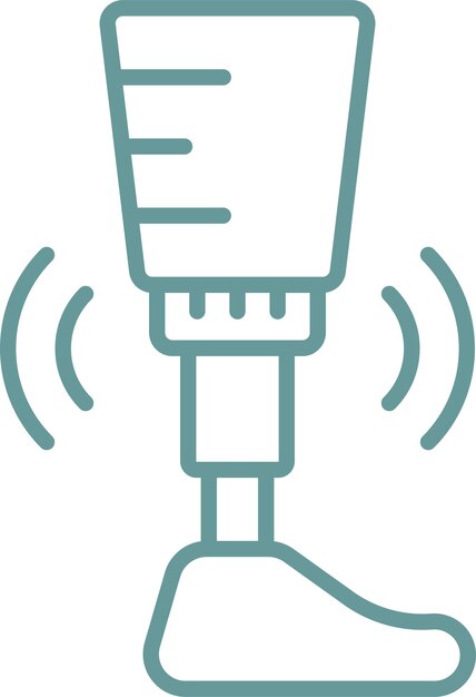 Estilo del icono de la prótesis inteligente de diseño vectorial