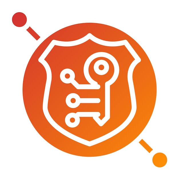 Estilo del icono del protocolo de cifrado vectorial de diseño