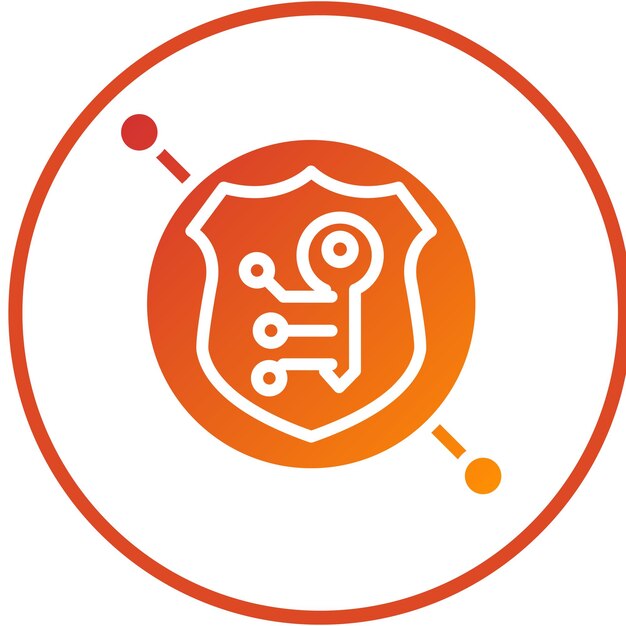 Estilo del icono del protocolo de cifrado vectorial de diseño