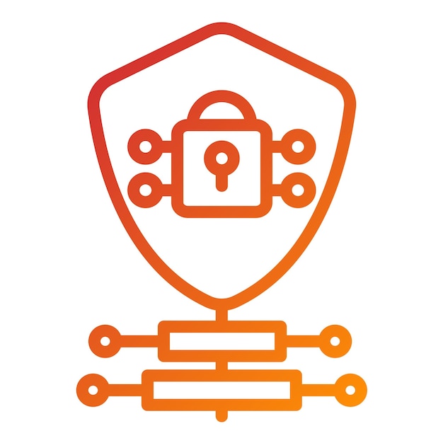Estilo de icono de los protocolos cibernéticos de diseño vectorial