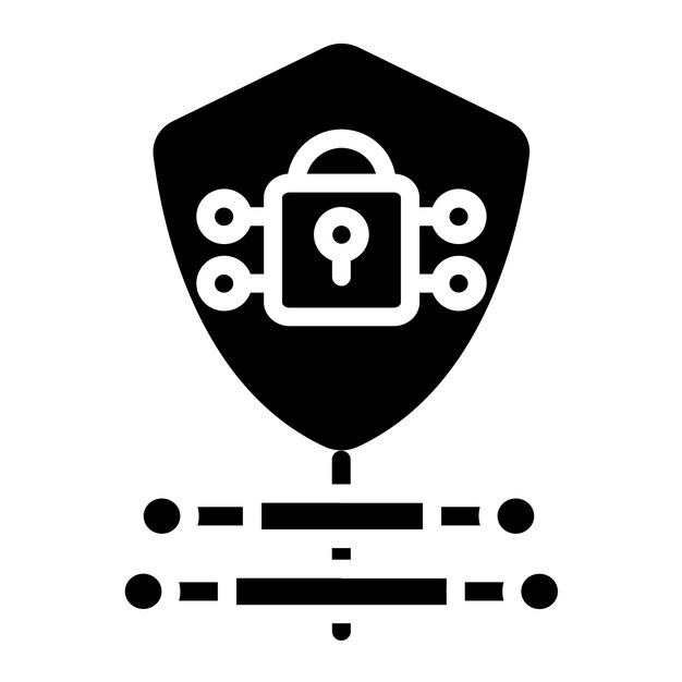 Estilo de icono de los protocolos cibernéticos de diseño vectorial