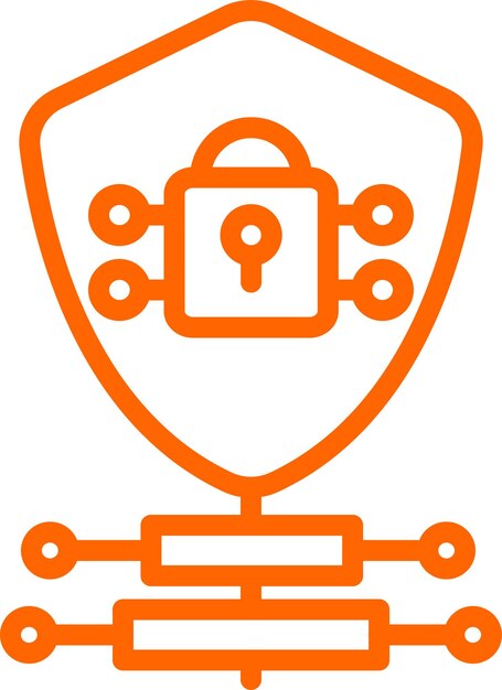 Estilo de icono de los protocolos cibernéticos de diseño vectorial