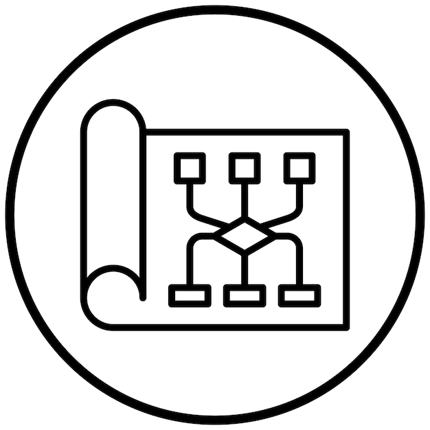 Estilo del icono del proyecto de diseño vectorial