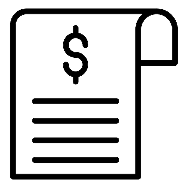 Estilo del icono del proyecto de ley de diseño vectorial