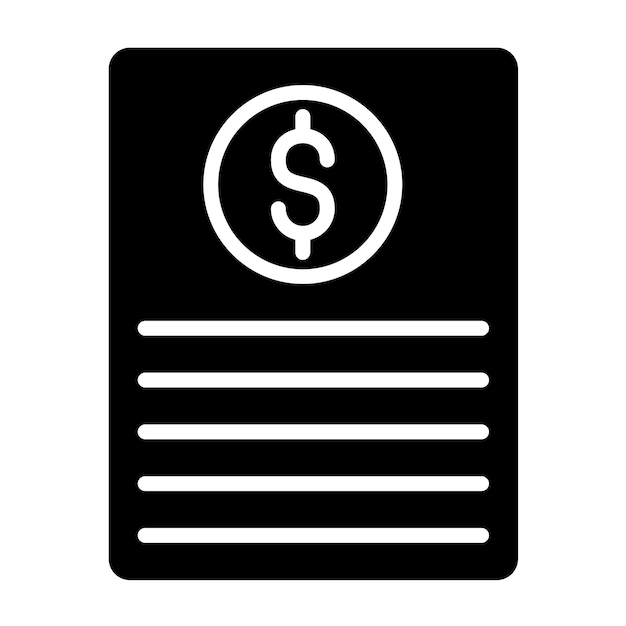 Estilo del icono del proyecto de ley de diseño vectorial