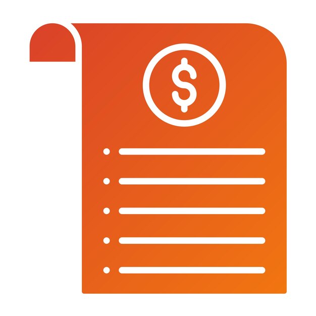 Estilo del icono del proyecto de ley de diseño vectorial