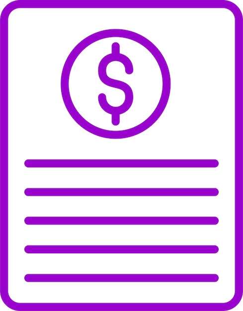 Estilo del icono del proyecto de ley de diseño vectorial