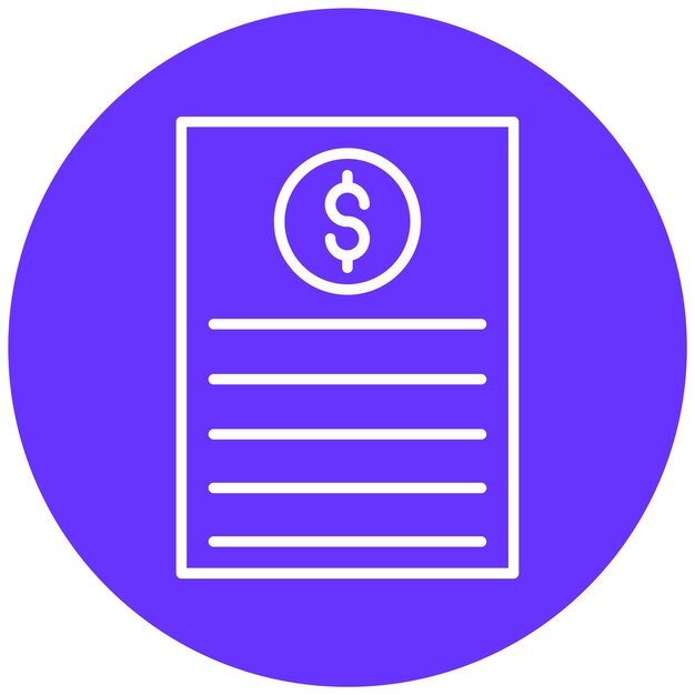 Estilo del icono del proyecto de ley de diseño vectorial