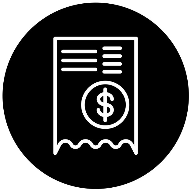 Estilo del icono del proyecto de ley de diseño vectorial
