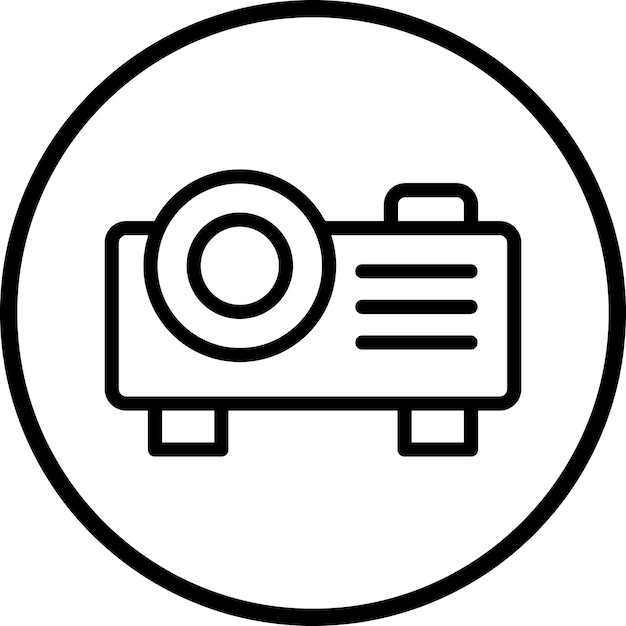 Estilo del icono del proyector de diseño vectorial