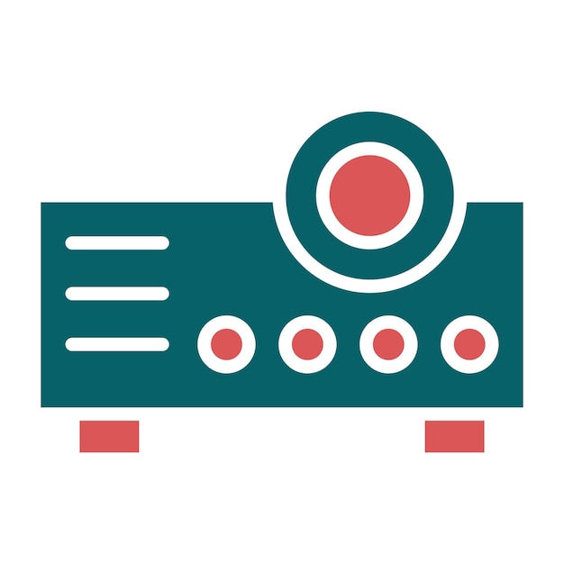 Estilo del icono del proyector de diseño vectorial