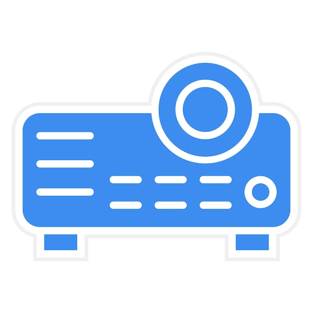 Estilo del icono del proyector de diseño vectorial