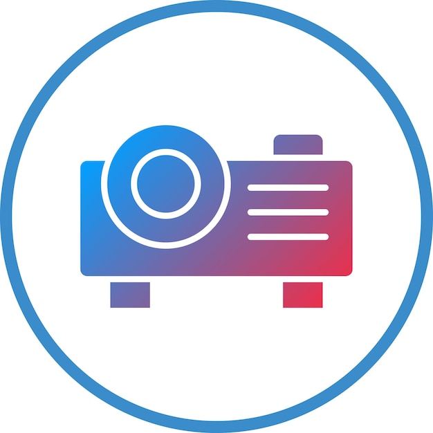 Estilo del icono del proyector de diseño vectorial