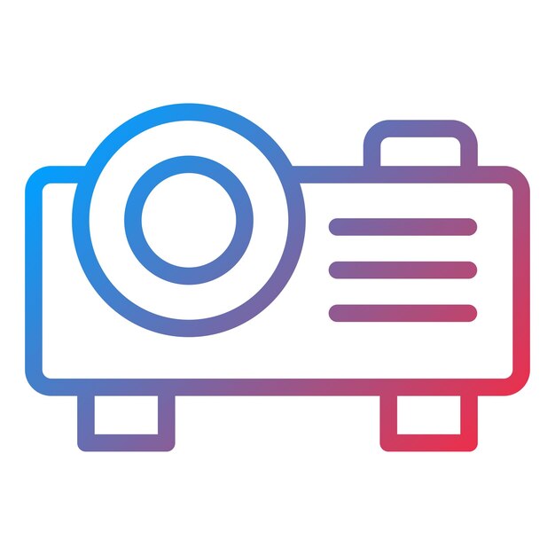 Estilo del icono del proyector de diseño vectorial