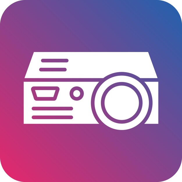 Estilo del icono del proyector de diseño vectorial