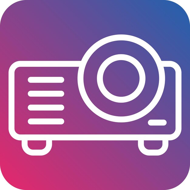 Estilo del icono del proyector de diseño vectorial