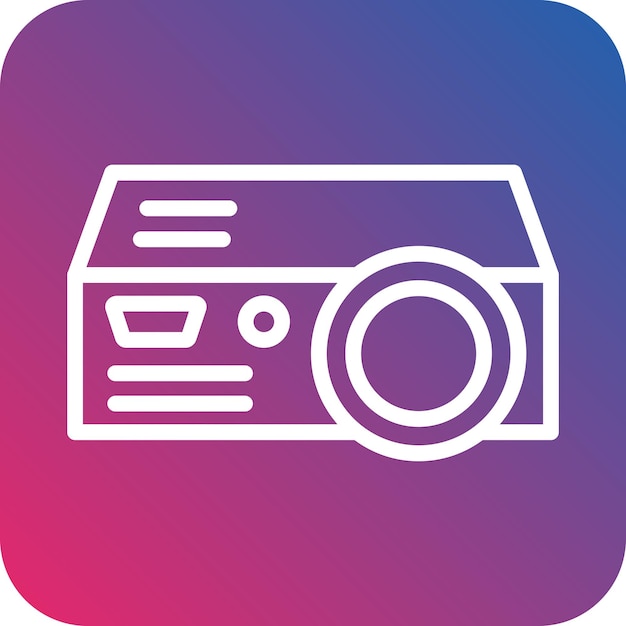 Estilo del icono del proyector de diseño vectorial