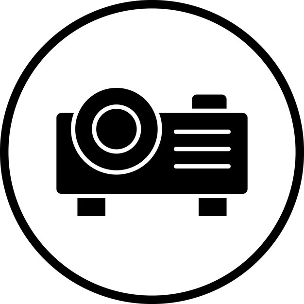 Estilo del icono del proyector de diseño vectorial