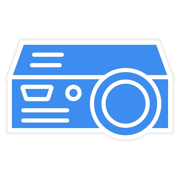 Estilo del icono del proyector de diseño vectorial