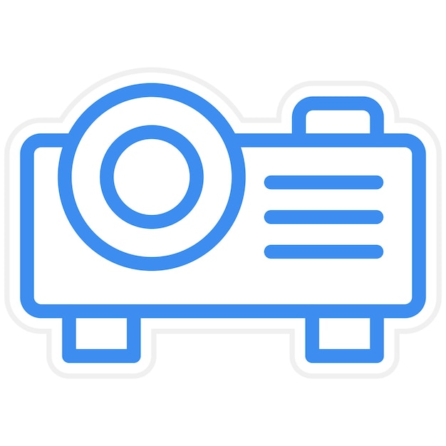 Estilo del icono del proyector de diseño vectorial