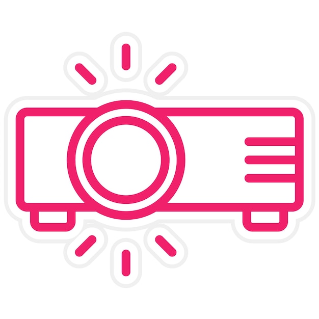 Estilo del icono del proyector de diseño vectorial