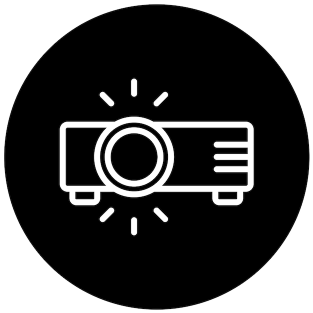 Estilo del icono del proyector de diseño vectorial