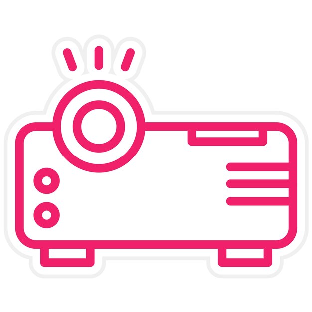 Estilo del icono del proyector de diseño vectorial