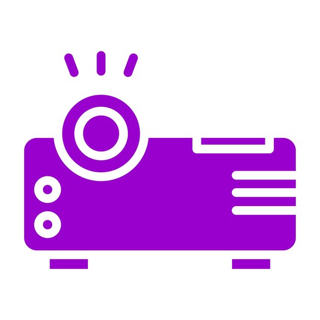 Estilo del icono del proyector de diseño vectorial