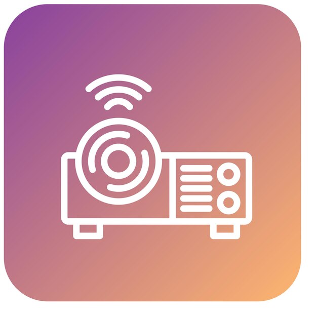 Estilo del icono del proyector de diseño vectorial