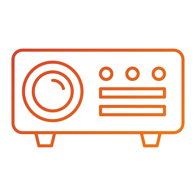 Estilo del icono del proyector de diseño vectorial