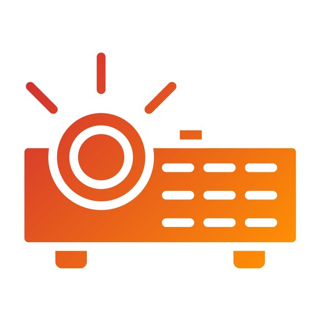Estilo del icono del proyector de diseño vectorial