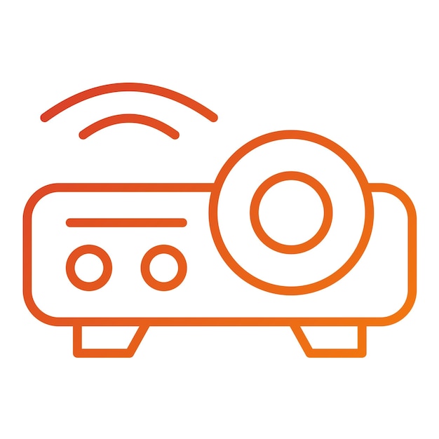 Estilo del icono del proyector de diseño vectorial