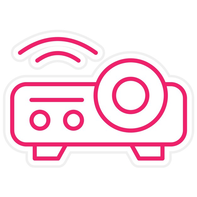 Estilo del icono del proyector de diseño vectorial