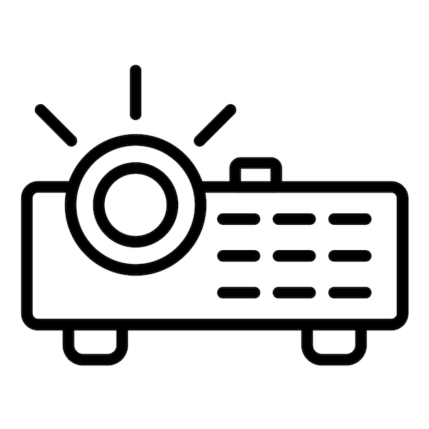 Estilo del icono del proyector de diseño vectorial