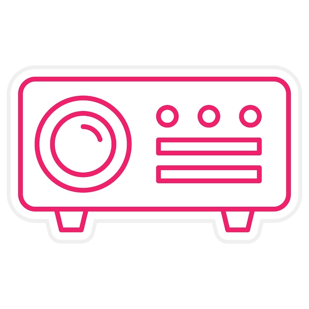 Estilo del icono del proyector de diseño vectorial