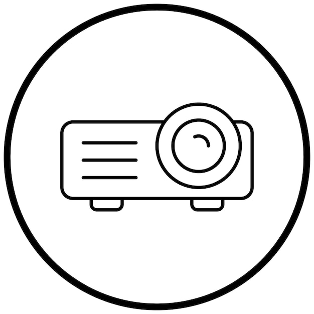 Estilo del icono del proyector de diseño vectorial