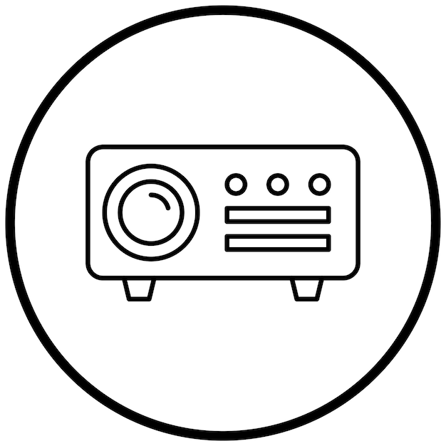 Estilo del icono del proyector de diseño vectorial