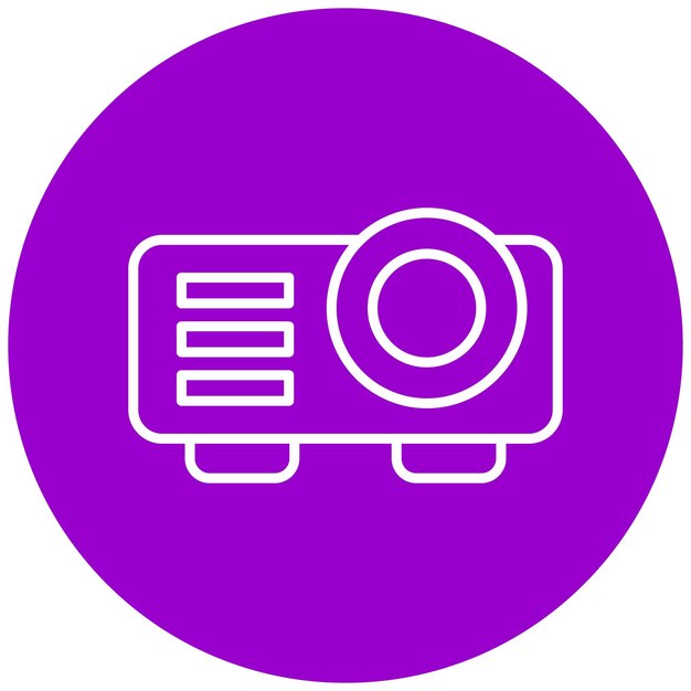 Estilo del icono del proyector de diseño vectorial