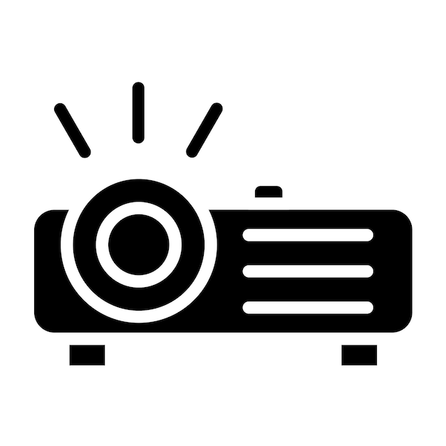 Estilo del icono del proyector de diseño vectorial