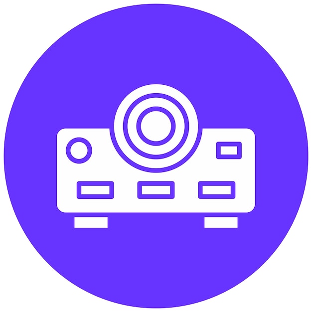 Estilo del icono del proyector de diseño vectorial