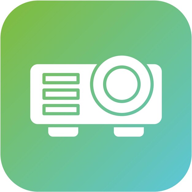 Estilo del icono del proyector de diseño vectorial