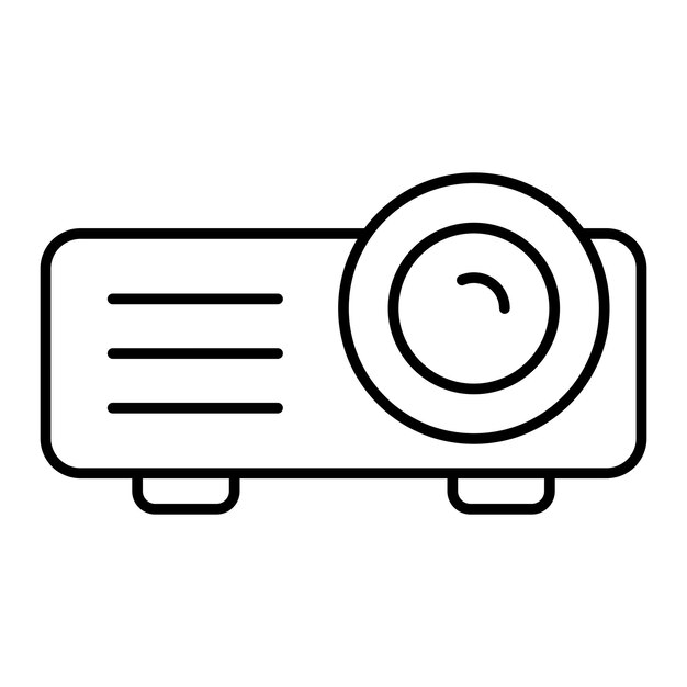 Estilo del icono del proyector de diseño vectorial