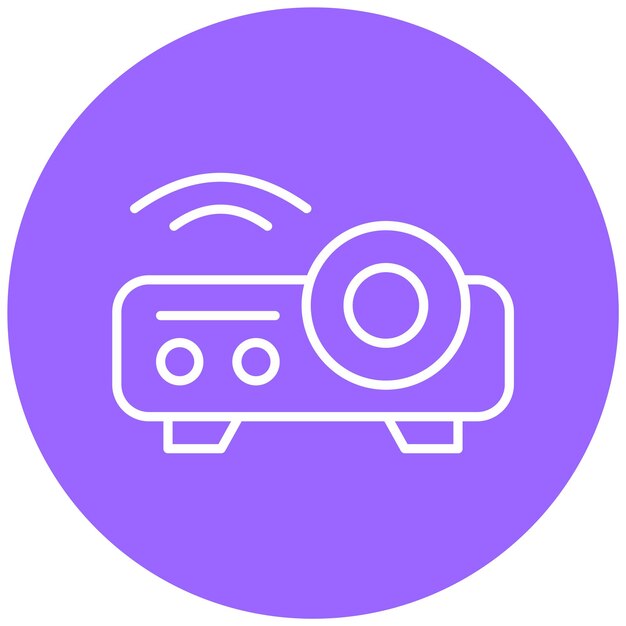 Estilo del icono del proyector de diseño vectorial