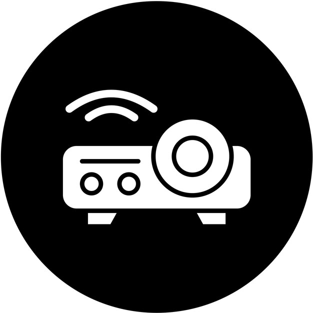 Estilo del icono del proyector de diseño vectorial