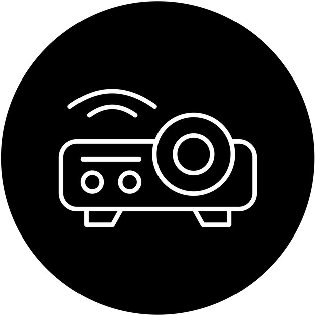 Estilo del icono del proyector de diseño vectorial