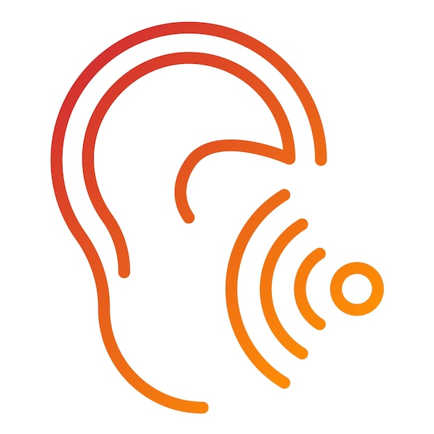 Estilo del icono de la prueba de audición de diseño vectorial
