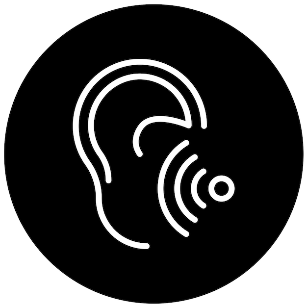 Estilo del icono de la prueba de audición de diseño vectorial