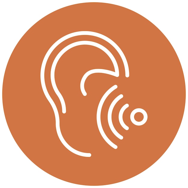 Estilo del icono de la prueba de audición de diseño vectorial